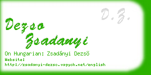 dezso zsadanyi business card