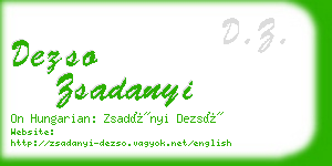 dezso zsadanyi business card